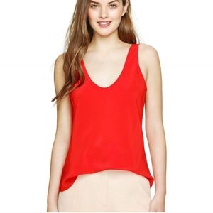 Aritzia T. Babaton 100% Silk Sleeveless U-Neck blouse Scarlet Red XS size